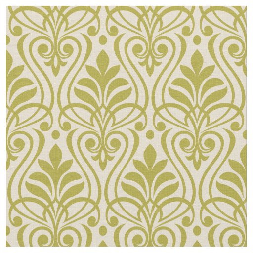 Art Deco Pattern 01 - Deco Gold on Off-White Fabric