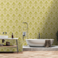 Art Deco Pattern 01 - Deco Gold on Off-White