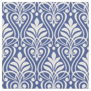 Art Deco Pattern 01 - Light Pink on Prussian Blue Fabric
