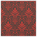 Art Deco Pattern 01 - Milano Red on Black Fabric