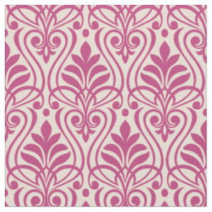 Art Deco Pattern 01 - Raspberry Pink on Light Pink Fabric