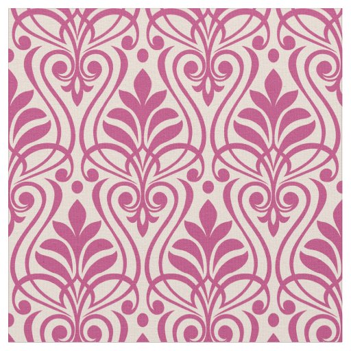 Art Deco Pattern 01 - Raspberry Pink on Light Pink Fabric