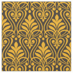 Art Deco Pattern 01 -  Vivid Gamboge on Deco Black Fabric