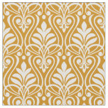 Art Deco Pattern 01 - White on Deco Gold 2 Fabric