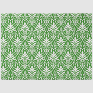 Art Deco Pattern 01 - White on Forest Green Tissue Paper