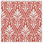 Art Deco Pattern 01 - White on Persian Red Fabric