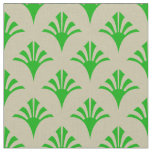 Art Deco Pattern 02 - Dark Lime Green on Off-White Fabric