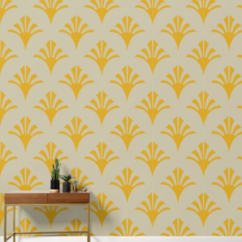 Art Deco Pattern 02 _ Deco Gold 2 on Off_White Wallpaper
