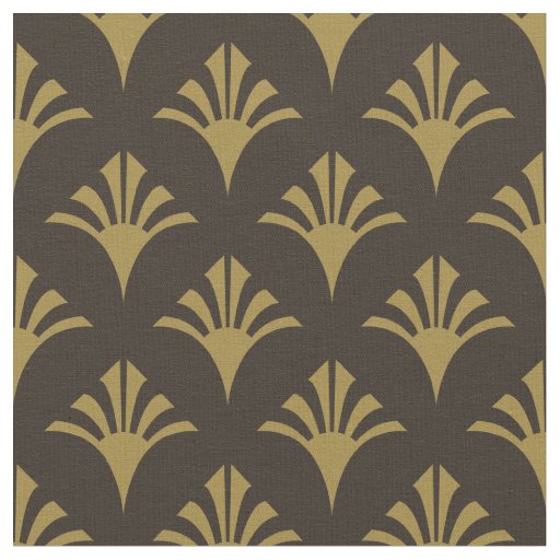 Art Deco Pattern 02 - Deco Gold on Deco Black Fabric