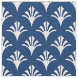 Art Deco Pattern 02 - White on Dark Azure Fabric