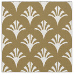 Art Deco Pattern 02 - White on Gold Fusion Fabric