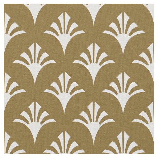 Art Deco Pattern 02 - White on Gold Fusion Fabric
