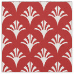 Art Deco Pattern 02 - White on Milano Red Fabric