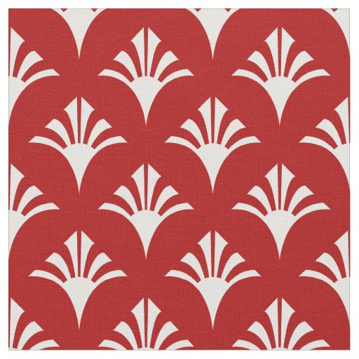 Art Deco Pattern 02 - White on Milano Red Fabric