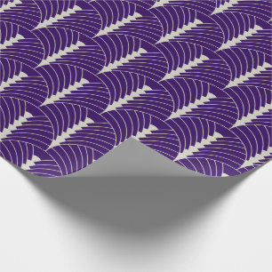 Art Deco Pattern 03 - Off-White on Prussian Blue Wrapping Paper