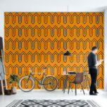 Art Deco Pattern 05 - Deco Black on Vivid Gamboge Wallpaper<br><div class="desc">Art Deco Pattern 05 - Deco Black on Vivid Gamboge</div>