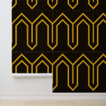 Art Deco Pattern 05 - Deco Gold 2 on Black Wallpaper<br><div class="desc">Art Deco Pattern 05 - Deco Gold 2 on Black</div>