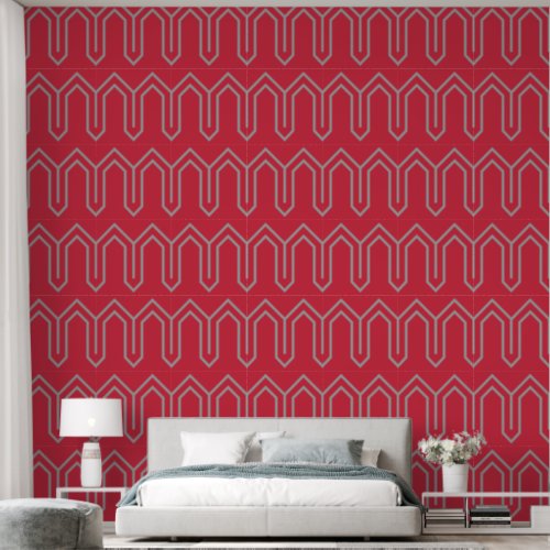 Art Deco Pattern 05 _ Spanish Gray on Paradise Pin Wallpaper