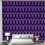 Art Deco Pattern 05 - White on Cadbury Purple Wallpaper<br><div class="desc">Art Deco Pattern 05 - White on Cadbury Purple</div>