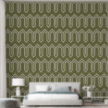 Art Deco Pattern 05 - White on Camouflage Green Wallpaper<br><div class="desc">Art Deco Pattern 05 - White on Camouflage Green</div>