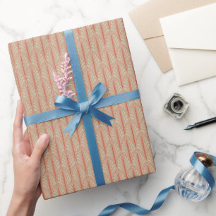 Art Deco Pattern 06 - Dali's Red on Off-White Wrapping Paper