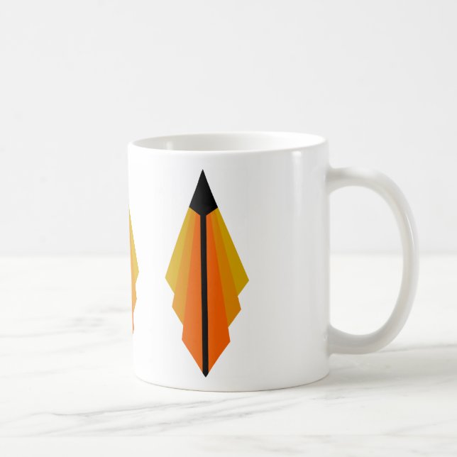 Art Deco Pattern 3 in Orange Coffee Mug (Right)