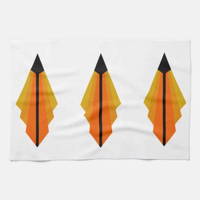 Art Deco Pattern 3 in Orange Towel (Horizontal)