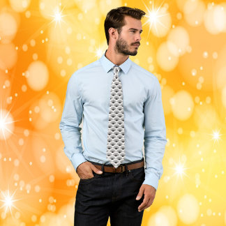 Art Deco Pattern Black Fans White Background Neck Tie