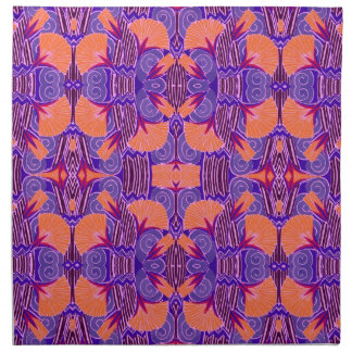 Art Deco Pattern - Bold Purple and Orange Cloth Napkin