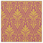 Art Deco Pattern - Deco Gold 2 on Raspberry Pink Fabric