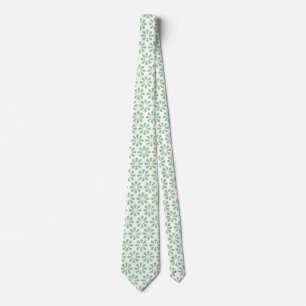 Art Deco Pattern - Faded Green on White Neck Tie