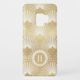 Art-deco pattern faux gold on white Case-Mate samsung galaxy s9 case