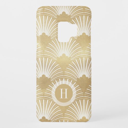 Art_deco pattern faux gold on white Case_Mate samsung galaxy s9 case