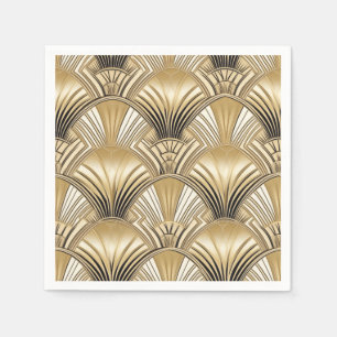 Art Deco pattern gold ivory Napkins