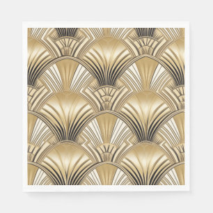 Art Deco pattern gold ivory  Napkins