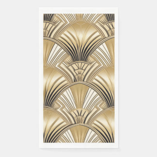 Art Deco pattern gold ivory Paper Guest Towels