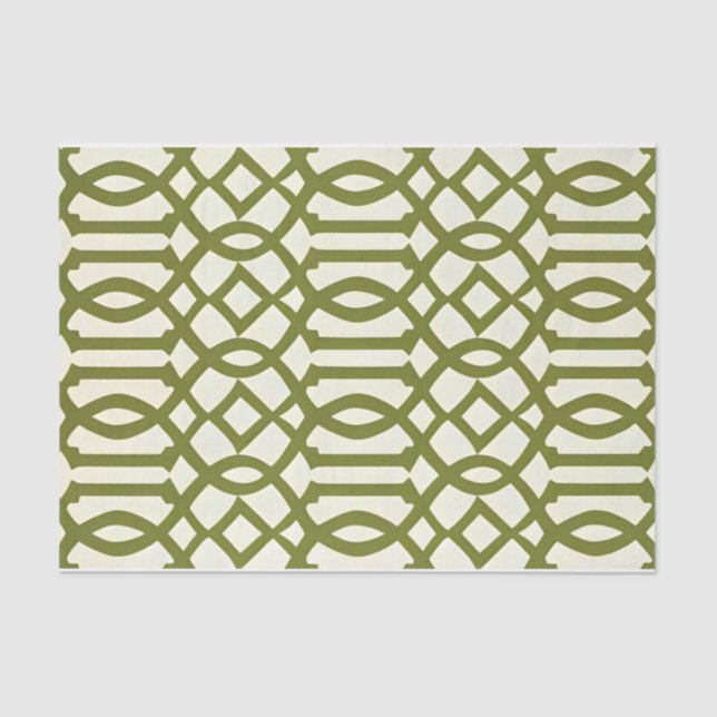Art Deco Pattern Green Tissue Paper (Front)