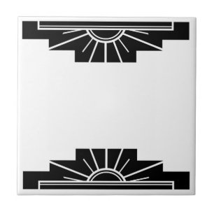 Art Deco Pattern in black Ceramic Tile