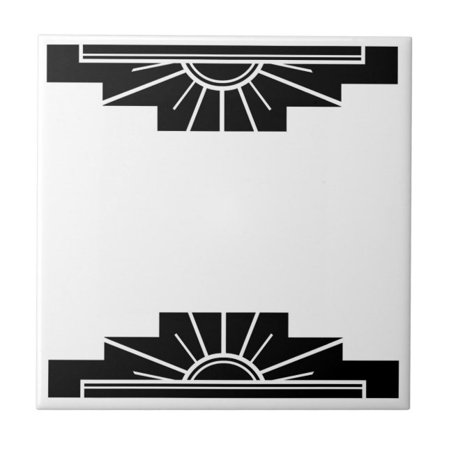 Art Deco Pattern in black Ceramic Tile (Front)