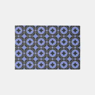 art deco pattern  in blue & black 