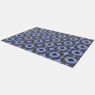 art deco pattern  in blue & black 