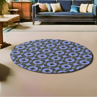 art deco pattern  in blue & black 