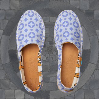 art deco pattern in blue &lavender
