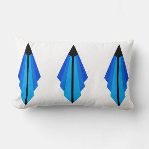 Art Deco Pattern in Blues Lumbar Pillow