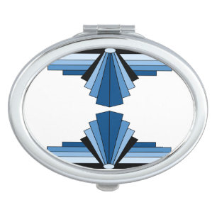 Art Deco Pattern in Blues Makeup Mirror