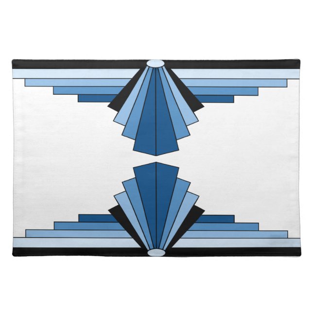 Art Deco Pattern in Blues Placemat (Front)