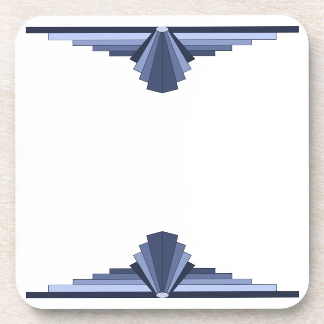 Art Deco Pattern in Gray-Blues Drink Coaster (Front)