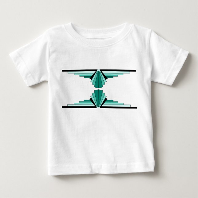 Art Deco Pattern in Green Baby T-Shirt (Front)