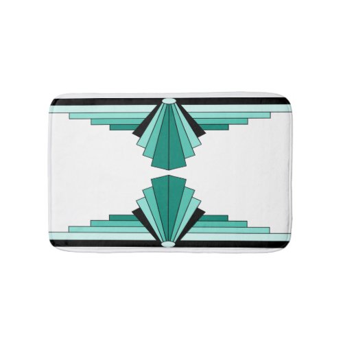 Art Deco Pattern in Greens Bath Mat