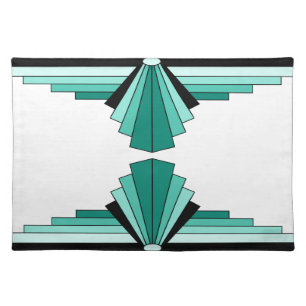 Art Deco Pattern in Greens Placemat